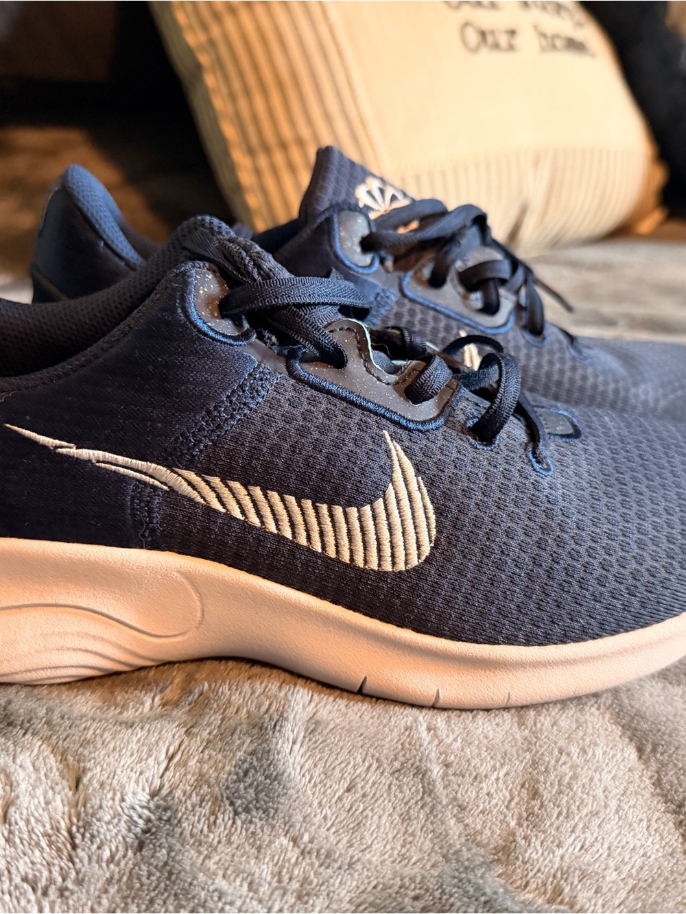 Nike Men’s Navy Sneakers with White Swoosh